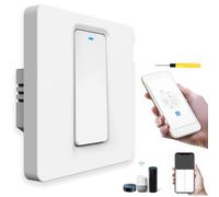 Acmerota Interruttore a parete intelligente compatibile con Alexa interruttore della luce 1Gang 1Way (neutro richiesto) WIFI interruttore della luce intelligente per Google Assistant,No HUB richiesto