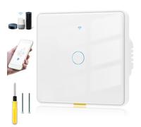 Acmerota Interruttore della luce intelligente WiFi Smart Touch Switch Metodo di cablaggio universale (nessun neutro + neutro necessario) 1 Gang Telecomando senza interruttore Internet