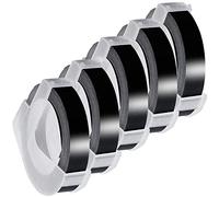 Acmerota Nastro per etichette in rilievo Omega per Dymo S0717930 S0717900 9mm x 3m Nero su bianco Etichetta 3D autoadesiva per Dymo Omega unior Motex E-101 E-202 E-303 E-404 E-505 per Dymo 1880 1610