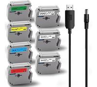 Acmerota Nastro per etichette per Brother P-touch M-K121 M-K221 M-K421 M-K521 M-K621 M-K721 M Nastro 9 mm 8 mm per PTouch etichettatrice PT-45M PT-45 PT-BB4 PT-55 PT-55BM PT-55S PT-65 PT-65SB PT65SCCP