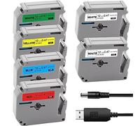 Acmerota Nastro per etichette per Brother P-touch M-K231 M-K431 M-K531 M-K631 M-K731 M Nastro 12 mm 8 mm per PTouch etichettatrice PT-90 PT-M95 PT-65 PT-70 PT-85 PT-45M PT -BB4PT-55BMPT-55S