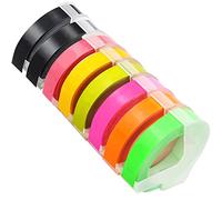 Acmerota Per Omega Embossing Label Tape per Dymo S0717930 S0717900 Nero Rosa Verde Oliva Giallo Fluorescente Rosa/Arancio/Verde Etichetta 3D autoadesiva per Dymo Omega unior Motex E-101 E-303 9mm x 3m