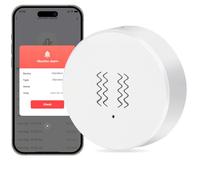 Acmerota Sensore di vibrazione Zigbee Allarme vibrante APP Promemoria Mini rilevatore wireless di rottura vetri per sistema di allarme e porte/finestre, compatibile con Tuya/Smart Life e Alexa
