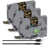 Acmerota TZe-334 TZe-324 TZe-314 12/9/6mm*8m Replace for Brother TZe-334 Laminated Gold on Black for Brother P-Touch PT-H110 H107B H100LB D400 H200 1000 E100 D600 PT-D210 PT-H100 PTD400AD