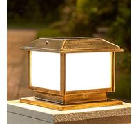 ACMHNC Lampione Da Giardino Solare Con Telecomando, IP54 Lampada Da Esterno Vintage,Piantana Esterno in Look Antico, 3 Colore, Timer, Lampioncino Retrò Alluminio Per Scala,Cortile,Vialetto,S/brown