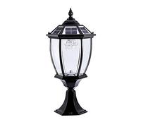 ACMHNC Lampione Da Giardino Solare Vintage LED Lampade Da Giardino Esterno in Look Antico, Classica Retrò Lampione Da Patio Alluminio, IP54, 2200Mah, Lanterna Solari Per Vialetto Cortile,Nero