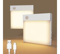 ACMHNC Luce Notturna con Sensore di Movimento, 2 Pezzi Luci Notturne LED Ricaricabili - Luce Calda 3000K, 120 Giorni Autonomia, 2 Livelli Luminosità - Sicurezza per Bambini, Anziani, Scale, Bagno