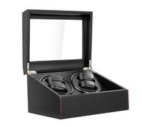 ACNAO Espositore automatico per orologi, con 4 display rotanti e 6 scomparti, scatola espositiva per orologi, adatta per uso personale, espositore per negozi e decorazione della casa, nero