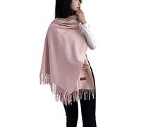ACNCN Sciarpa da donna in cashmere, scialle pashmina, 300 g, extra large, spessa sciarpa in cashmere per l'inverno, Rosa pallido, 200cm*70cm