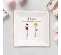 Acntrhm Piatto di ringraziamento dell'amicizia personalizzato - I LL-C04 - I Laugh More Cry Less - Regali per donne e amici (8.15Flower portagioielli-LL-C04)