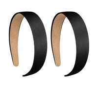 ACO-UINT Fasce nere da donna, in raso, fasce larghe per capelli da donna, fasce spesse non silp, accessori per capelli da donna