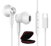 ACOCOBUY Auricolari USB C Cuffie per Samsung A17/A16/A56/A36/S26/S25/S24 | HiFi Stereo Magnetico Auricolare USB Tipo C Auricolare con Microfono per iPhone 17 16 15 per Pixel 10a 9a per Mi 15 17 bianco