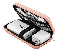ACOCOBUY Custodia per Power Bank e Disco Rigido, Borsa Antiurto per Trasporto, Organizer per Cavi da Viaggio, Rigida in EVA Portatile, Oro Rosa