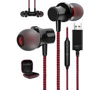 ACOCOBUY PC Cuffie USB HiFi Stereo con Microfono per Computer Portatile | Cancellazione Rumore Leggero Cuffie in Ear Auricolari USB con Controllo Volume per PC/per Dell/per hp Laptop/per Chrome book