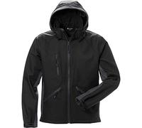 ACODE Giacca con Cappuccio da Uomo in Softshell Impermeabile Antivento, Colore Nero, Taglia 5254 (L)