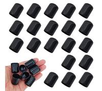 Acoeitl 20 tappi terminali rotondi in gomma nera, 19 mm, in vinile, flessibili, protezioni per viti, per gambe di mobili, bulloni, tubi, pali in metallo, per sigillare filettature e protezione del