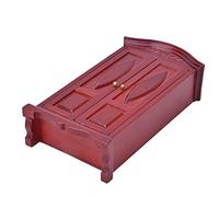 ACOGEDO 1:12 Scala Mini Vintage Wooden Double Door Douch Armadio per Casa delle Bambole | Accessorio Classico per Mobili per Bambole Rosse (Borgogna)