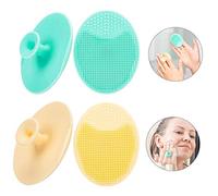ACOGEDO 4 Pezzi 2 in 1 Scrubber di Faccia in Silicone e Pennello per la Pulizia del Viso con Massaggiatore Esfoliante per la Rimozione del Punto Nero e dell' (Foto a colori)