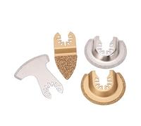ACOGEDO 4 Pezzi Lame per Oscillanti Kit Multiutensile Semicerchio Segmento Dito Grana Oscillante per Malta Ceramica Muratura Design Abrasivo Exce Lame per Oscillanti Kit Multiutensileoscillante