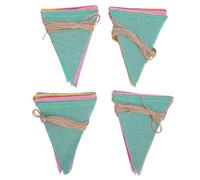 ACOGEDO 48 Bandiere Triangolari con Bandierine Colorate, Stendardi con 4 Corde Pre-infilate per Decorazioni per Esterni per Feste di Compleanno