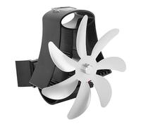 ACOGEDO 7- Ventola per Stufa a Legna Alimentata a Calore - Supporto a Parete Magnetico per Caminetto, Motori Silenziosi, Riscaldamento Efficiente, Design (SILVER)