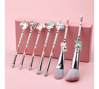 ACOGEDO 7pcs Busine di Trucco Carine Set con Manico in Metallo per Ombretto, Fard e Evidenziazione - Design Kawaii con Borsa (COLORFUL)