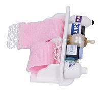 ACOGEDO Accessori per Bagno 1:12 Accessori per Bagno in Miniatura Set di Asciugamani in Legno con Bottiglie di Profumo e Asciugamani Rosa - Mobili per la Casa delle Bambole per Arredamento in
