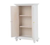 ACOGEDO Armadio a Doppia Porta in Legno in Legno Bianco Miniatura | 1:12 Accessorio per la Casa Scala | Robusti Mobili per Camera da Letto Appassionati di Box/Cover Bambole