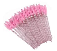ACOGEDO Bacchette per Pennelli per Trucco in Nylon Usa e Getta con una Testa Flessibile Facile Applicazione per Ciglia e Sopracciglia - 50pcs per Ciglia Mascara Rosa e Strumenti per Sopracciglia -