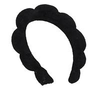 ACOGEDO Buffy Sponge Spa Head Abch per Donne e Ragazze - Morbida e Carina Fascia per il Trucco Spa, Yoga Viso Che Lava in Bianco (BLACK)