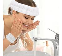 ACOGEDO Canna da Polso a Fascia per Crash di Cravatta per Microfibra con una Fascia per la Doccia Elautribile e Braccialetti Assorbenti per Donne e Ragazze a Colori Vivaci per Spa, Yoga e Sport