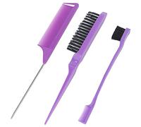 ACOGEDO Combinatura Tintura per Capelli Barbiere 3 Pezzi Professionisti per lo Styling e la Colorazione - Include Pettine di Coda di Ratto, Spazzole Tinture Capelli e Strumenti Colore in Viola