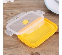 ACOGEDO Contenitore per il Pranzo Pieghevole Portatile Pieghevole in Silicone da 500 Ml Contenitore per Alimenti Giallo Senza BPA e Completamente e Lunch BoxContenitore per AlimentiScatola per il