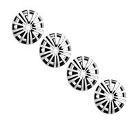 ACOGEDO Coprimozzi Copricerchioni da 4 Pezzi, 15 Pollici Argento Nero, con Installazione Semplice e Materiale ABS