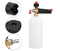 ACOGEDO di Schiuma Regolabile 1/4" Bottiglia 1 Litro Ugello per Autolavaggio Spruzzatore Idropulitrice a Pressione e la Sua Schiuma e la Manopola Superiore per l'Ugello in Polietilene