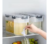 ACOGEDO Dispenser per Bevande in Plastica da 3,5 Litri con Rubinetto Easy Press per Bevande Ghiacciate, per Frigorifero e Feste (Cenere)