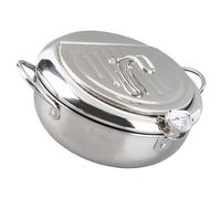 ACOGEDO Friggitrice Giapponese in Acciaio Inossidabile con Maniglia Integrata, Cool-Touch, Indicatori per l'olio e Griglia Rimovibile - 20 Cm, Compatibile con l'elettricità a Induzione a Gas