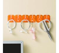 ACOGEDO Gancio a Striscia per Montaggio a Parete in Plastica Adesiva Resistente per, Bagno, Ingresso (ORANGE)