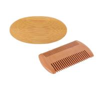 ACOGEDO Kit di Toelettatura della Barba Essenziale per Uomini - Pennello dei Baffi, Pettine in Legno a Doppia Faccia, Forbici, Pettine Pieghevole con Sacchetto di Lino di Cotone per la Cura della