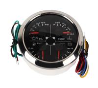 ACOGEDO Manometro Multifunzione Manometro 85 Mm 4 in 1 Temperatura Acqua Pressione Olio Gau 4 in 1 Multifunzione 85 Mm, Carburante, Pressione Olio, Temperatura, Voltmetro D 6 V per Auto Barca Moto