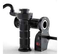 ACOGEDO Manopole Riscaldate per Moto 12V Copri Maniglia Riscaldante per Moto Manubrio Multifunzione 3 Temperatura Regolabile con Voltmetro Riduzione Riscaldamento Telefono Tensione Display (rosso)