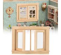ACOGEDO Mini Simulazione di Mobili per Finestre in Legno per 1:12 Accessorio per la Casa delle Bambole - Finestra delle Bambole in Legno in per la Decorazione di una Casa di Bambola Affascinante
