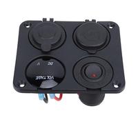 ACOGEDO Pannello Prese DC 12-24V 4 2A Presa di Corrente USB con Voltmetro LED Presa Sigaro per Auto Marine Boat RV Truck Voltmetro USB 12V così Pannello PresePannello Prese MarinePresa (Luce rossa)