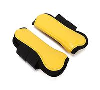 ACOGEDO Paratendini per Cavallo 4 Pezzi Protettivi Comodi e Stivali per Il Salto del CavalloSet Giallo di 2 Parastinchi per Le Zampe Posteriori o Tuta in Movimento di SvoltaStivali per Tendini del