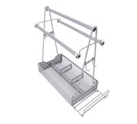 ACOGEDO Porta del Condimento Barbecue Versatile con Tovagliolo di Carta e Caddy Grill Utensile - Organizzatore di Acciaio Al Carbonio Pesante per Feste e Picnic all'aperto
