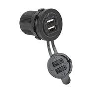 ACOGEDO Presa di Corrente per Porta USB con Cavo da 60 Cm/23 6 Pollici per ATV per Auto da 12 V/24 V Blu Come GPS e Carbone Caricatore USB Caricatore per Auto Doppio USBCaricatore di Alimentazione