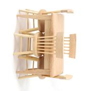 ACOGEDO Scrivania per Bambole in Miniatura e Sedia Set per Box/Cover da Bambole in Scala 1:12 - Giocattolo per Mobili in Legno Ecologico con Raffinato Design a Colori Brillanti (set tavolo e sedia)