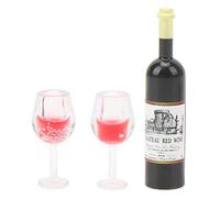 ACOGEDO Set di Bottiglie di Vino in Miniatura, Replica in Scala 1:12 per | Plastica resistente, adatta per case delle bambole, perfetta per mini giardini