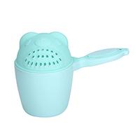 ACOGEDO Simpatica Tazza per Shampoo per Bambini con Design a Manico a Pesce per un Facile Lavaggio dei Capelli e Protezione degli Occhi - Verde, Materiale PP, Staccabile e Facile da Pulire (#02)
