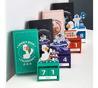 ACOGEDO Simpatico Calendario Perpetuo in Legno con Cubi per il Conto Alla Rovescia e la Data del Mese, per la Decorazione della Scrivania (Digitare 4)